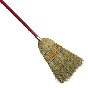 Escoba de Mijo 7 Hilos con Bastón de Madera 15"
